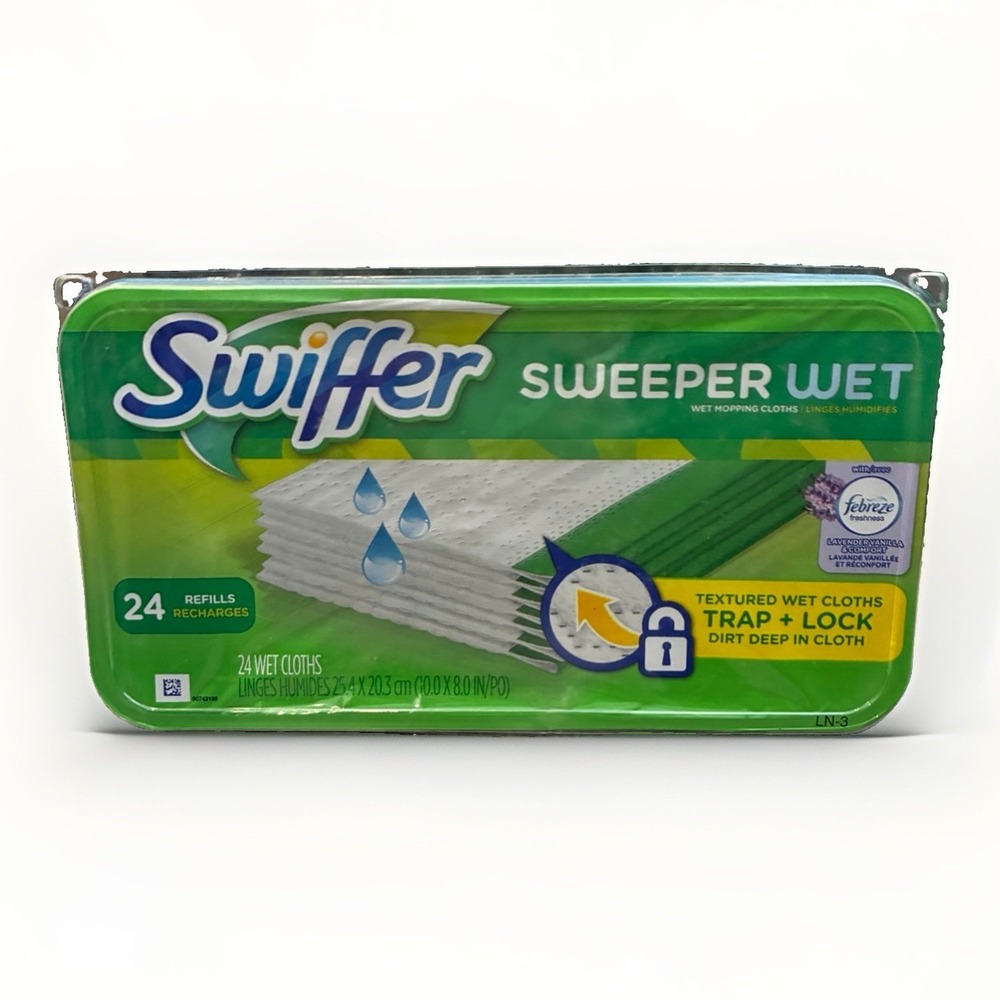 Swiffer Sweeper Wet Mopping Cloths Refills Lavender Vanilla & Comfort 24 Count